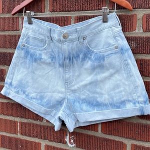 American Eagle Tie Dye High Rise Mom Jean Shorts 8